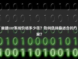 鼎捷ERP系统价格多少钱？如何选择最适合的方案？