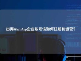 出海WhatsApp企业账号该如何注册和运营？