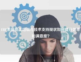 ERP系统员工培训与技术支持现状如何提升效率和满意度？