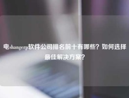 电shangerp软件公司排名前十有哪些？如何选择最佳解决方案？