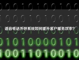 语音电话外呼系统如何提升客户服务效率？