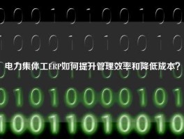 电力集体工ERP如何提升管理效率和降低成本？