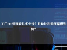 工厂ERP管理软件多少钱？性价比和购买渠道如何？