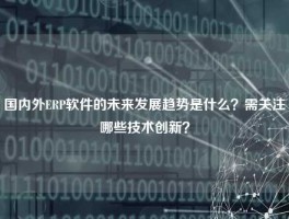 国内外ERP软件的未来发展趋势是什么？需关注哪些技术创新？