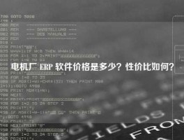 电机厂 ERP 软件价格是多少？性价比如何？