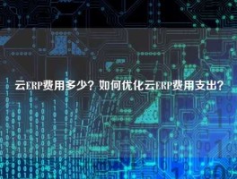 云ERP费用多少？如何优化云ERP费用支出？