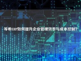 等希ERP如何提升企业管理效率与成本控制？