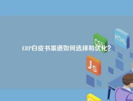 ERP白皮书渠道如何选择和优化？
