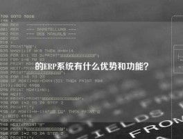 的ERP系统有什么优势和功能？