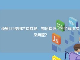 领星ERP使用方法教程，如何快速上手和解决常见问题？