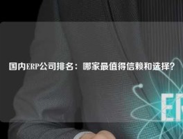 国内ERP公司排名：哪家最值得信赖和选择？