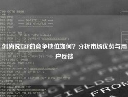 创尚悦ERP的竞争地位如何？分析市场优势与用户反馈