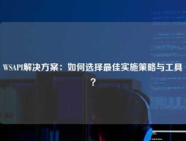 WSAPI解决方案：如何选择最佳实施策略与工具？