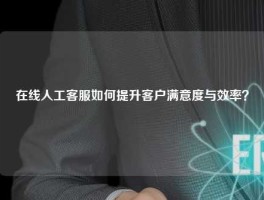 在线人工客服如何提升客户满意度与效率？