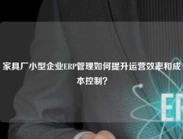 家具厂小型企业ERP管理如何提升运营效率和成本控制？