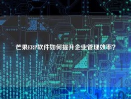 芒果ERP软件如何提升企业管理效率？