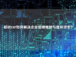 鲸材ERP如何解决企业管理难题与提升效率？
