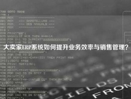 大卖家ERP系统如何提升业务效率与销售管理？