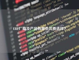 ERP厂商及产品有哪些优质选择？