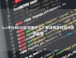 SaaS平台和ERP区别是什么？解读两者特点与适用场景