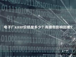 电子厂K3ERP价格是多少？有哪些影响因素？
