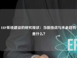ERP系统建设的研究现状：当前挑战与未来趋势是什么？