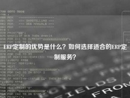 ERP定制的优势是什么？如何选择适合的ERP定制服务？