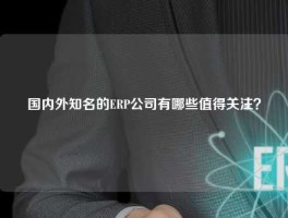 国内外知名的ERP公司有哪些值得关注？
