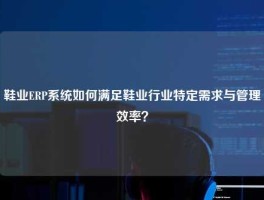 鞋业ERP系统如何满足鞋业行业特定需求与管理效率？