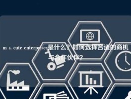 m s. cute enterprises是什么？如何选择合适的商机与合作伙伴？