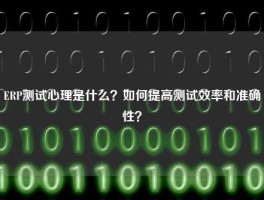 ERP测试心理是什么？如何提高测试效率和准确性？