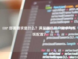 ERP 部署要求是什么？满足哪些用户需求与系统配置？