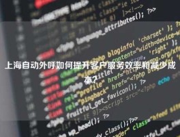 上海自动外呼如何提升客户服务效率和减少成本？
