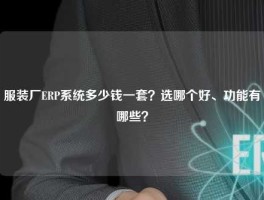 服装厂ERP系统多少钱一套？选哪个好、功能有哪些？