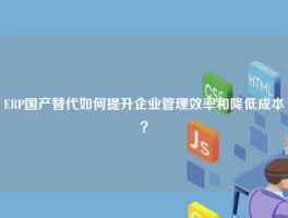 ERP国产替代如何提升企业管理效率和降低成本？