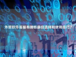 外贸软件客服有哪些最佳选择和使用技巧？
