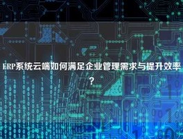 ERP系统云端如何满足企业管理需求与提升效率？