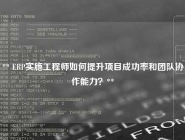 ** ERP实施工程师如何提升项目成功率和团队协作能力？**