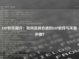 ERP软件简介：如何选择合适的ERP软件与实施步骤？