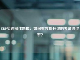 ERP实践操作题库：如何有效提升你的考试通过率？