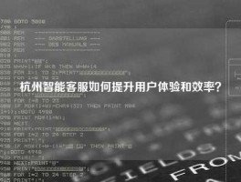 杭州智能客服如何提升用户体验和效率？