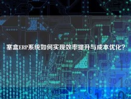 塞盒ERP系统如何实现效率提升与成本优化？