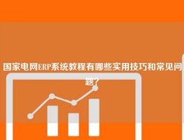 国家电网ERP系统教程有哪些实用技巧和常见问题？