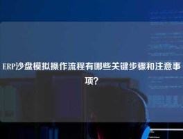 ERP沙盘模拟操作流程有哪些关键步骤和注意事项？