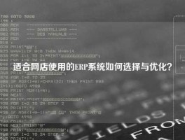 适合网店使用的ERP系统如何选择与优化？