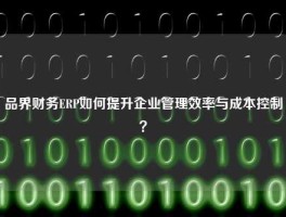 品界财务ERP如何提升企业管理效率与成本控制？