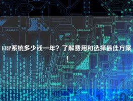 ERP系统多少钱一年？了解费用和选择最佳方案！