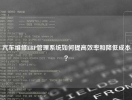 汽车维修ERP管理系统如何提高效率和降低成本？