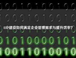 ERP建设如何满足企业管理需求与提升效率？