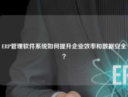 ERP管理软件系统如何提升企业效率和数据安全？